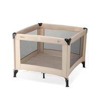 Deryan Lit Parapluie Bébé avec Matelas Inclus, 0-5 Ans (0-20 kg), Léger 9 kg, Grand Matelas, Ouverture Latérale, Design Pliable, Sac de Transport Inclus, 100 x 100 cm (Nougat)