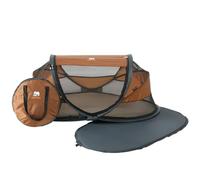 Deryan lit Parapluie Bébé avec Matelas, Lit bébé de la Naissance Jusqu’à 2,5 Ans, Pop Up Tente pour Bébé Montée en 2 Secondes, Moustiquaire & Sac de Voyage Inclus, Facile à Plier, 120x75cm, Caramel