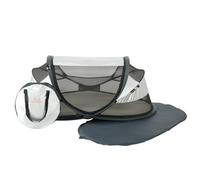 Deryan lit Parapluie Bébé avec Matelas, Lit bébé de la Naissance Jusqu’à 2,5 Ans, Pop Up Tente pour Bébé Montée en 2 Secondes, Moustiquaire & Sac de Voyage Inclus, Facile à Plier, 120x75cm, Argent