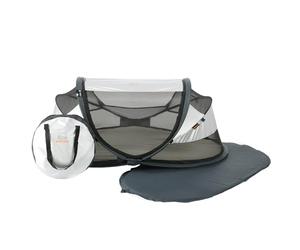 Deryan lit Parapluie Bébé avec Matelas, Lit bébé de la Naissance Jusqu’à 2,5 Ans, Pop Up Tente pour Bébé Montée en 2 Secondes, Moustiquaire & Sac de Voyage Inclus, Facile à Plier, 120x75cm, Argent