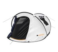 Deryan Luxe Dome Tente de voyage, pop-up, montage en 2 secondes, anti-UV, convient pour 2 personnes, argenté/noir, crème