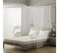 Deryan Moustiquaire pour lit double et lit simple, grande moustiquaire de voyage, moustiquaire à mailles fines comme protection contre les moustiques, filet anti-mouches intérieur et extérieur