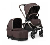 Deryan Naya Poussette 2-en-1 pour Bébé, Chocolate | Dès la Naissance, Nacelle et Siège Réversible, Pliable, Avec Habillage Pluie, Barre de Sécurité, Couvre-Jambes et Panier