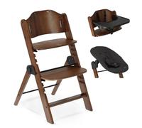 Deryan Odin Chaise Haute 3 en 1 pour Bébé, Pliable et Inclinable, Hauteur Réglable, Plateau Amovible, Marron/Noir