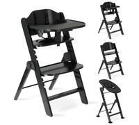Deryan Odin Chaise Haute évolutive 3en1, Pour Bébé Ergonomique, 0 à 4 ans, Inclinable, Pliable, Avec Hauteur réglable, Repose-Pieds, Plateau Amovible, Chaise Enfant Pliable dès la Naissance, Noir