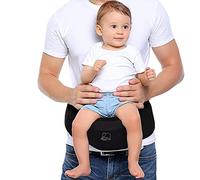 Deryan Pack - Porte-bébé - Porte-bébé ergonomique pour nouveau-né - Avec compartiment de rangement - Plusieurs positions de transport - Extra sûr (basique, noir)
