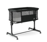 Deryan Snoozy Co-Sleeper 3 en 1 Lit bébé jusqu'à 9 kg Cododo, Berceau Réglage de la Hauteur et de l’Inclinaison du Matelas 4 roulettes avec Freins Matelas Ergonomique Sac (Noir)