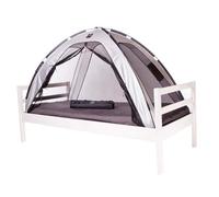 Deryan Tente de Lit - Moustiquaire Lit Double - Tente Lit - Moustiquaire Lit - Compact et Léger - 200x90x110cm - Moustiquaire Lit & Moustiquaire Voyage Avec Sac de Transport - Argent
