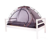 Deryan Tente de lit - Moustiquaire lit Double - Tente moustiquaire lit - Moustiquaire lit - Compact et léger - 200x90x110cm - Moustiquaire Voyage avec Sac de Transport Noir
