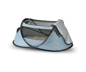 Deryan Travel Cot Lit de Voyage - BabyBox - Pop up - Léger, Compact et Pliable - Déplié en Seulement 2 Secondes - avec moustiquaire et Sac de Transport - BB Bleu
