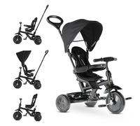 DERYAN Tricycle Bébé Adventurer de 2 à 5 Ans - Draisienne Évolutif - Velo Poussette - Trike Bebe - Léger, Stable & Confortable - Capote dépliable avec Pare-Soleil - Noir