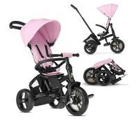 Deryan Tricycle Bébé Explorer de 9 Mois à 25 kg, Draisienne Évolutif, Velo Poussette, Trike Bebe, Facile À Plier, Pliable, Capote dépliable avec Pare-Soleil, Siège Réversible, Rangement, Rose
