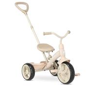 Deryan Tricycle Bébé Wanderer 3-en-1 pour Enfants de 2 à 6 Ans (Max. 25 kg), Draisienne Évolutif, Velo Poussette, Trike Bebe, Facile À Plier, Vélo Bébé, Néerlandais Design, Rangement (Beige)