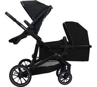 Deryan véhicule pour 2 bébés - pour nouveau-nés, tout-petits et enfants d'âge préscolaire - véhicule pour bébé jusqu'à 50 kg - véhicule pour bébés de voyage 2 en 1 ensemble complet - Noir