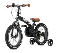 Deryan Vélo de Luxe pour Enfant 14" | 3en1 | Vélo avec Selle réglable et Guidon | Vélo Enfant pour garçons et Filles | vélo d'équilibre | Noir