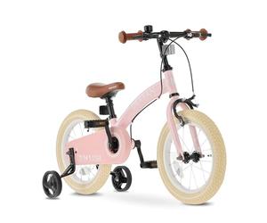 Deryan Vélo pour Enfant 14 Pouces | Draisienne 3 en 1 | Vélo avec Selle et Guidon réglables | Vélo Enfant pour garçons et Filles | Rose