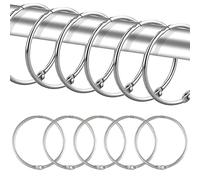 DeryArcle 20 Pièces Anneaux de Rideaux, Round Anneaux pour Tringle à Rideaux, Crochet de Rideaux Metal, pour Salle de Bain Maison Scrapbooking (Argent)