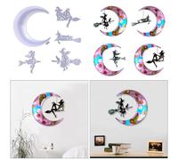 DeryArcle 5 Pièces Moule à Croissant Resine, Moule Silicone Croissant de Lune, Halloween Moule Epoxy Sorcière, Crescents Moon Moulle de Coulée Moulage pour DIY Décorations Artisanats