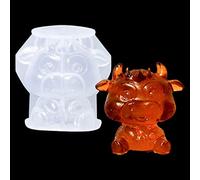 DeryArcle Moule Resine Animaux 3D Silicone Moulage Resine Vache Forme Moulle Epoxy pour Glaçons Bougies Bricolage Décoration de Maison Ornement de Sac (Moule Glaçons)
