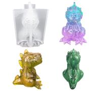 DeryArcle Moule Resine Dinosaure, Moules en Résine Époxy Animaux, Moulle Silicone Ornement 3D Dinosaur Resin Mold pour DIY Modelage Bougie Savon Artisanat Pendentif Décoration de Maison (Type A)