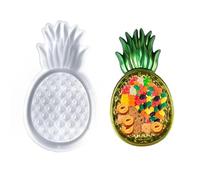 DeryArcle Moules en résine Plateau Ananas,Moule en Résine Époxy sous-Verre,Ovale Plaque Moulle en Silicone Resin Mold Tray pour Moulage DIY Plateaux de Bijoux Conteneurs à Bonbons Artisanat