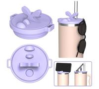DeryArcle Stanley Couvercles de Rechange 40oz, Multifonctionnel Étanche Couvercle de Remplacement, Anti Fuite Couvercle pour Accessoires Stanley Cup, Réutilisables (violet)