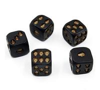 Dés à 6 Faces avec Crânes,3D Résine Squelette Dés pour Club Pub Halloween Potable Mort Table Game Party (5 pièces)
