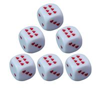 Dés à 6 Faces - Dés en Acrylique pour Salle de Classe à Points en Forme de Cœur,6 Pièces Éducatifs Mathématiques À Coins Arrondis pour Collection Table