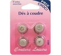 Dés à coudre métal lot de 4 - H011