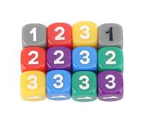 Dés à Six Faces, Coins arrondis, en Plastique, colorés, pour Le comptage des mathématiques, enseignement, Jeux de société, Apprentissage Amusant en Famille, 12 pièces