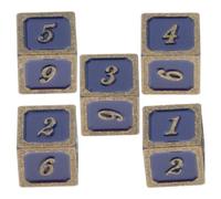 Dés À Six Faces De 16mm D6, 5 Pièces, Avec Bord Doré/Bronze, Chiffres Bleu Et Rouge Pour Jeux De Rôle De Table, Dnd