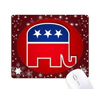 des Ã‰tats - unis d'amérique l'emblème du parti républicain de l'éléphant tapis de souris en hiver flocon de neige