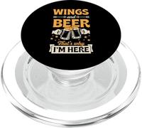 des Ailes et de la bière, C'est Pourquoi Je suis là Funny Bar Crawl PopSockets PopGrip pour MagSafe
