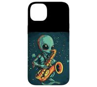 Des airs cosmiques d'un drôle d'extraterrestre au saxophone Coque pour iPhone 14 Plus