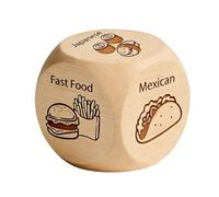 Dés alimentaires en bois - Jouet de décision drôle pour prendre des décisions | Choix de dîner - Activité familiale pour couples - Saint-Valentin, Noël, mariage, anniversaire de mariage - Cadeau