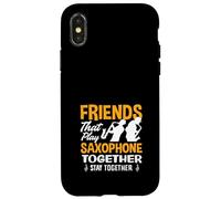 des Amis Jouent du Saxophone Ensemble, Duo de saxophonistes Amusant Coque pour iPhone X/XS
