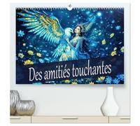 Des amitiés touchantes (Calendrier mural haut de gamme 2027 DIN A2 vertical), CALVENDO calendrier mensuel: Union magique de l'animal et de la femme, créée avec l'IA.