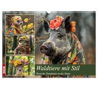 Des animaux de la forêt qui ont du style. Des animaux qui lancent des tendances dans la nature, Version française (Calendrier mural 2026 DIN A3 portrait), Calendrier CALVENDO mensuel