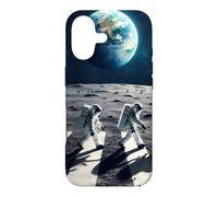 des astronautes Qui marchent sur la Lune à Space Abbey Crossing on The Moon Coque pour iPhone 17