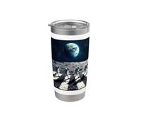 Des astronautes qui marchent sur la lune à Space Abbey Crossing on the Moon Gobelet isotherme en acier inoxydable double paroi