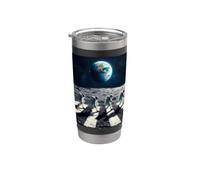 Des astronautes qui marchent sur la lune à Space Abbey Crossing on the Moon Gobelet isotherme en acier inoxydable double paroi