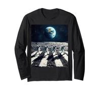 des astronautes Qui marchent sur la Lune à Space Abbey Crossing on The Moon Manche Longue