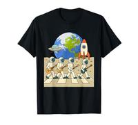 des astronautes Qui marchent sur la Lune à Space Abbey Crossing on The Moon T-Shirt