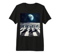 des astronautes Qui marchent sur la Lune à Space Abbey Crossing on The Moon T-Shirt Haut de Gamme