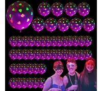 Des ballons d'événement de danse fluorescente brillent dans des ballons sombres | Ballons néon activés par UV Taille de 12 pouces avec brillance colorée et jeu de lumière | Des accessoires de fête vib