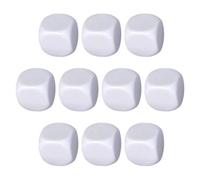 Dés blancs ronds : lot de 10 sur six faces, outil d'enseignement de comptage de mathématiques, blocs de peinture créatifs, jouet éducatif pour , jeu de dés A