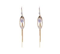 Des boucles d’oreilles coréennes à longues croix à pompons avec un tempérament haut de gamme, un métal polyvalent et un sens de la mode unique.