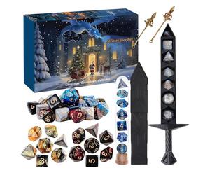 Dés Calendrier De L'avent 2025,dice Countdown Calendar,Calendrier De Compte À Rebours De Noël Avec 24 Sets De Dés,Jeu De Rôle Festif Pour Table,Cadeau Pour Joueurs De Société Et