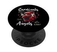 des Cardinaux apparaissent Lorsque des Anges sont Proches de Red Cardinal Lover PopSockets PopGrip Adhésif