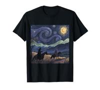 Des cavaliers sous un ciel nocturne tourbillonnant T-Shirt